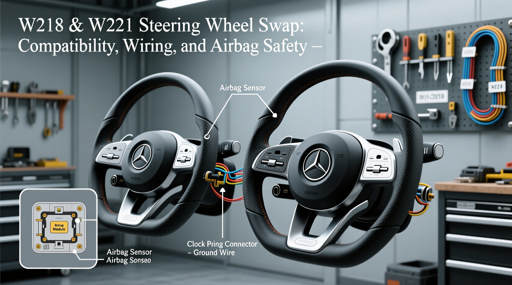 W218 & W221 Steering Wheel Swap: Compatibility, Wiring, and Airbag Safety