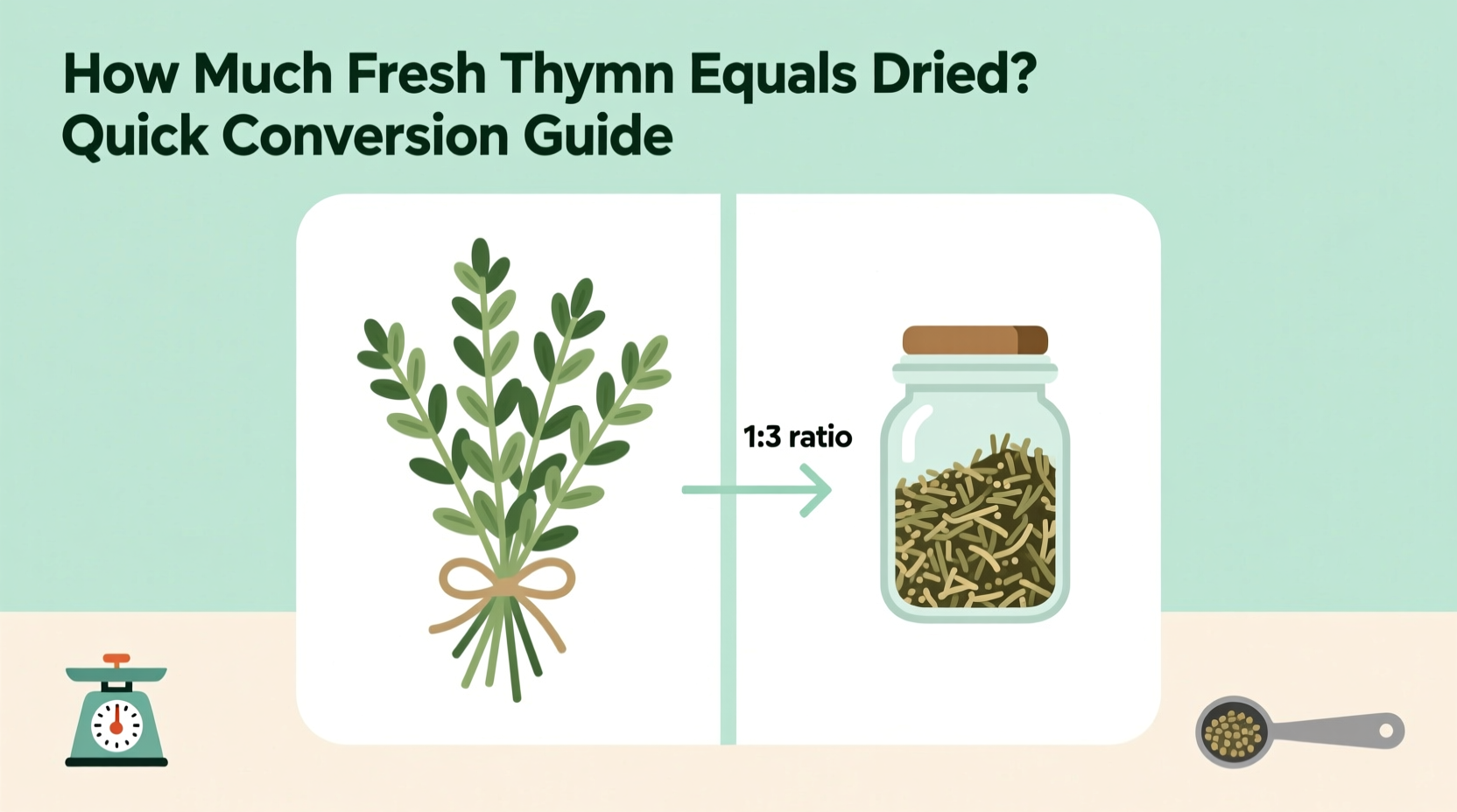 how much fresh thyme equals dried