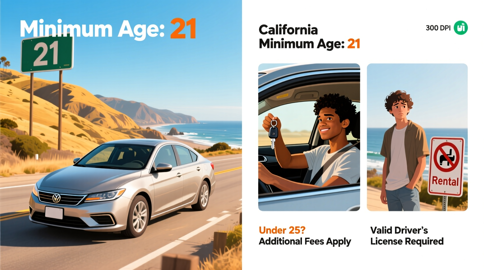 how old to rent car in california