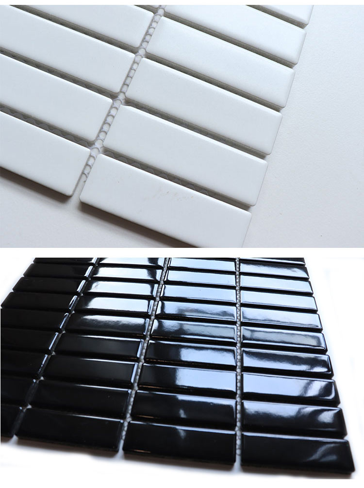 294x298mm Coffee Color Glazed Matt Ceramic Strip Backsplashes Tile Mosaic