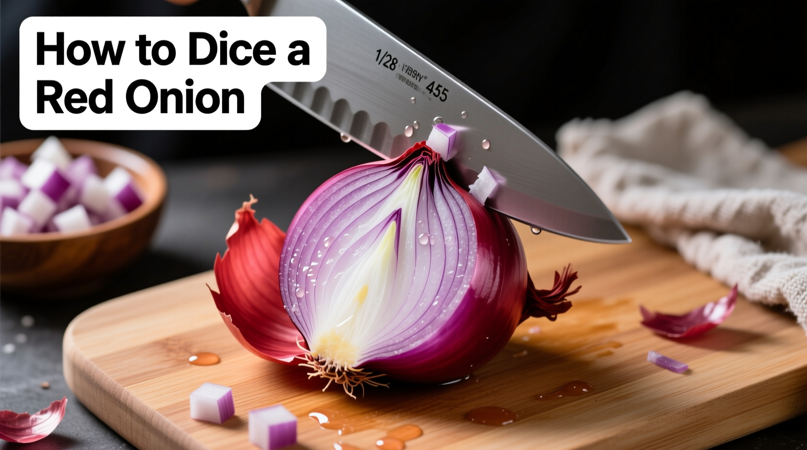 how to dice red onion