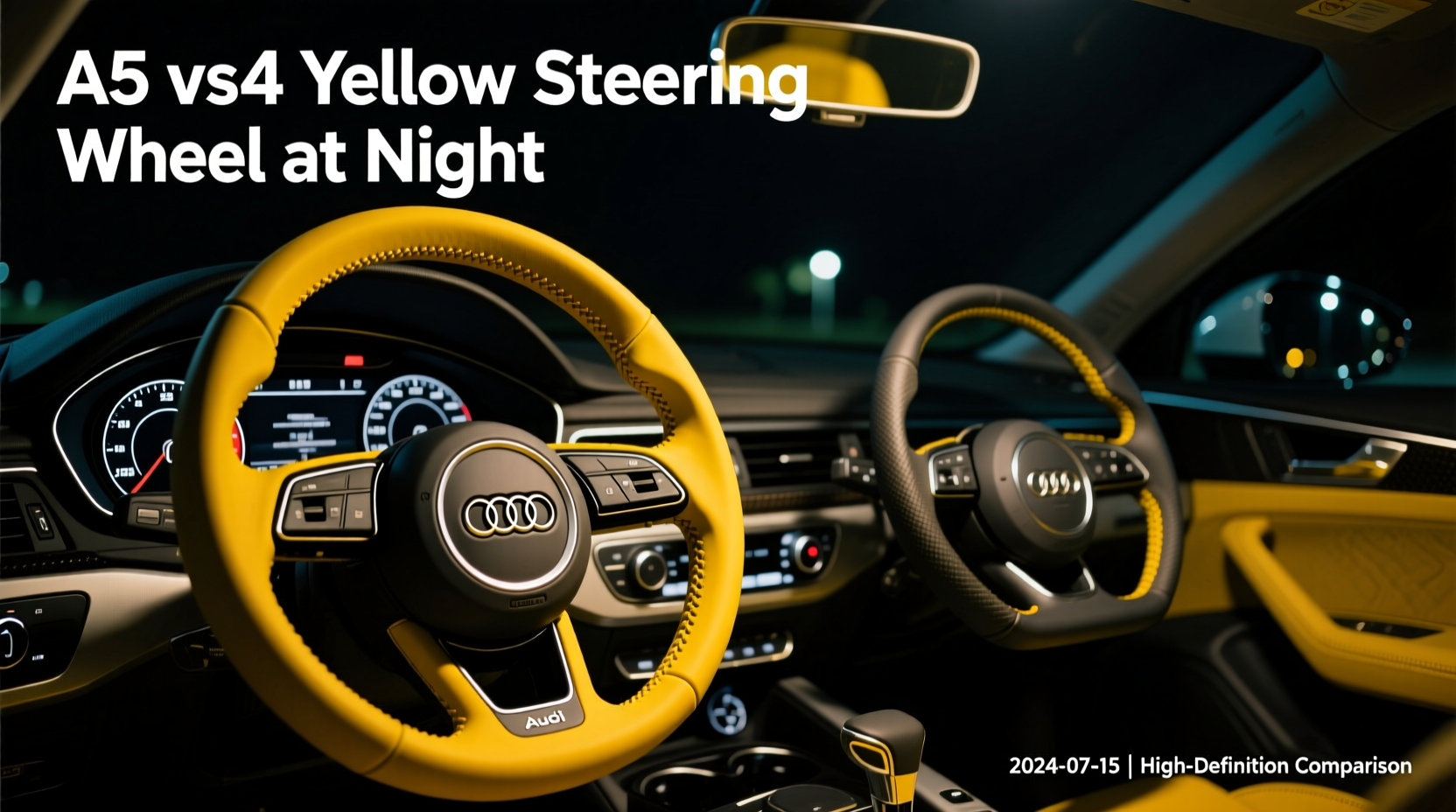 a5 vs a4 yellow steering wheel night