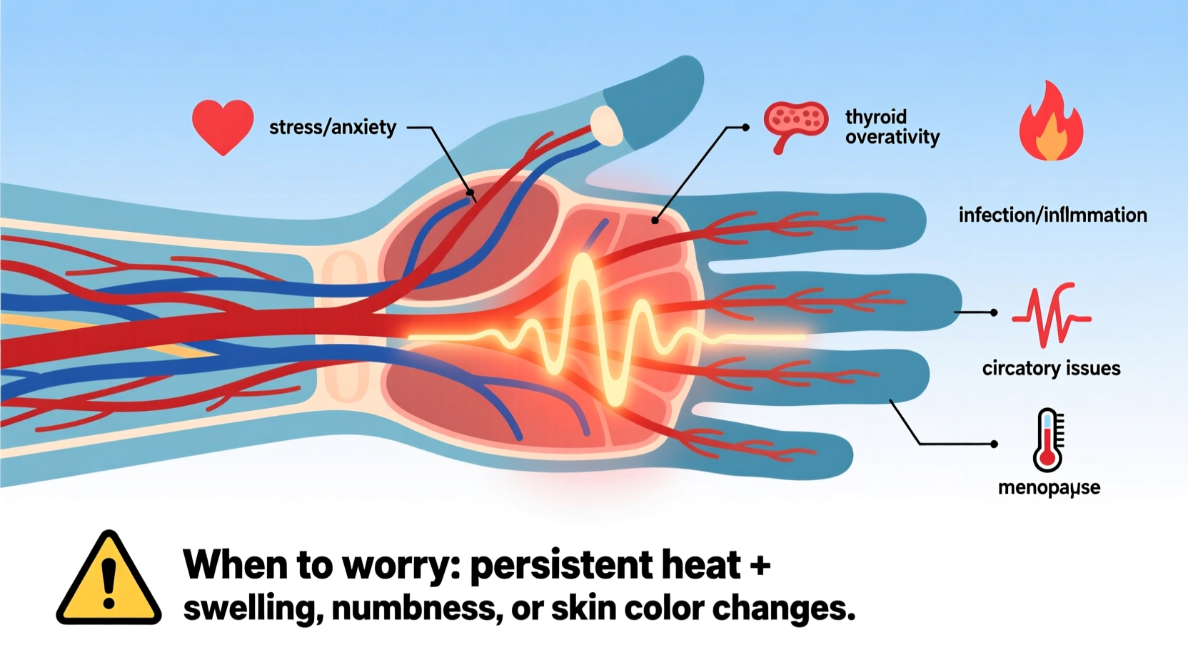 why are my hands hot common causes when to worry