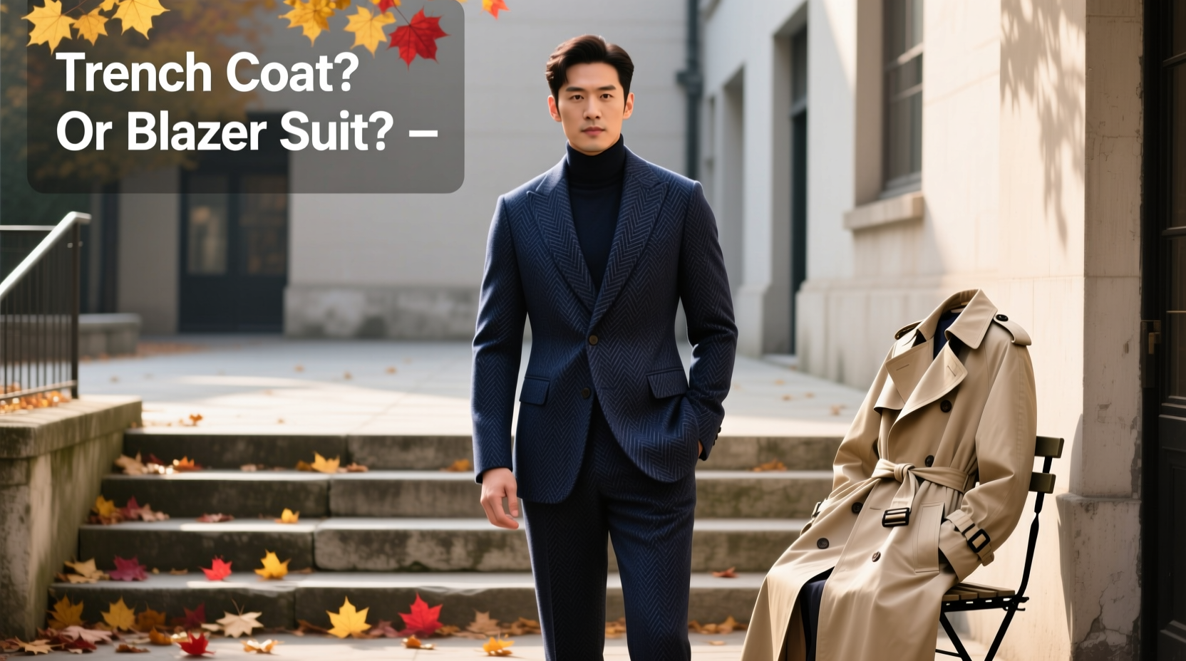 autumn blazer suit vs trench coat will a trench coat make my suit look sloppy