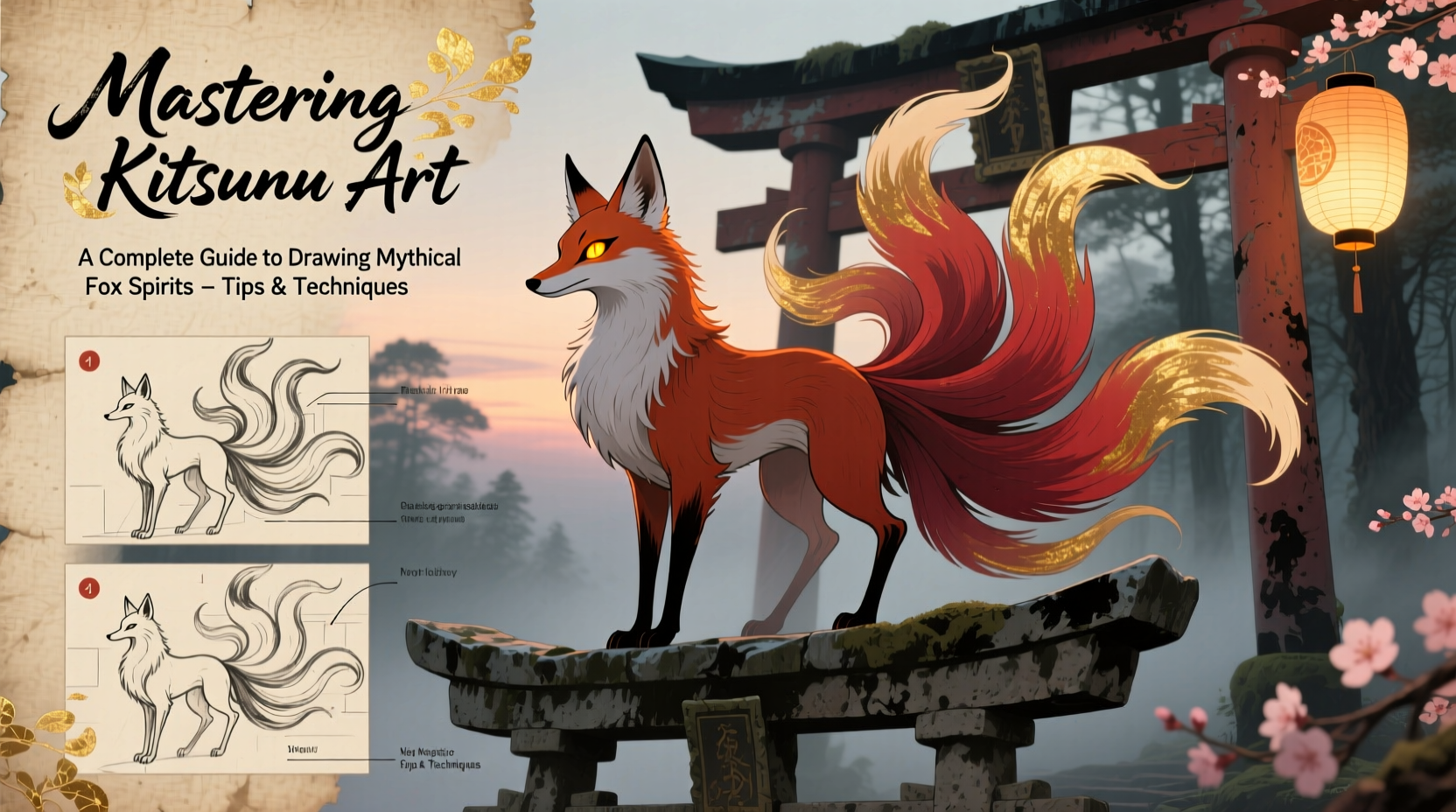 mastering kitsune art a complete guide to drawing mythical fox spirits with tips and techniques