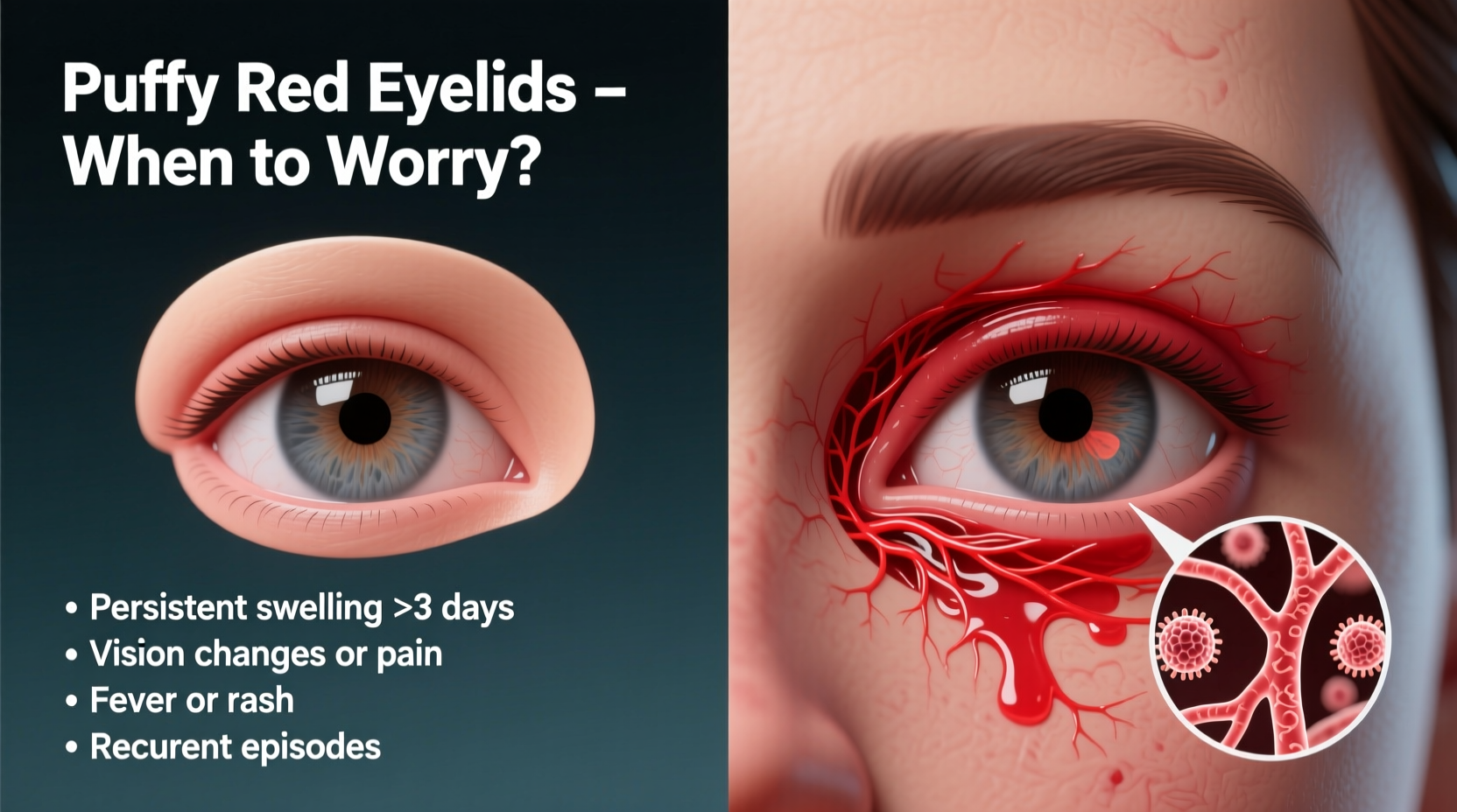 puffy red eyelids causes treatment when to worry