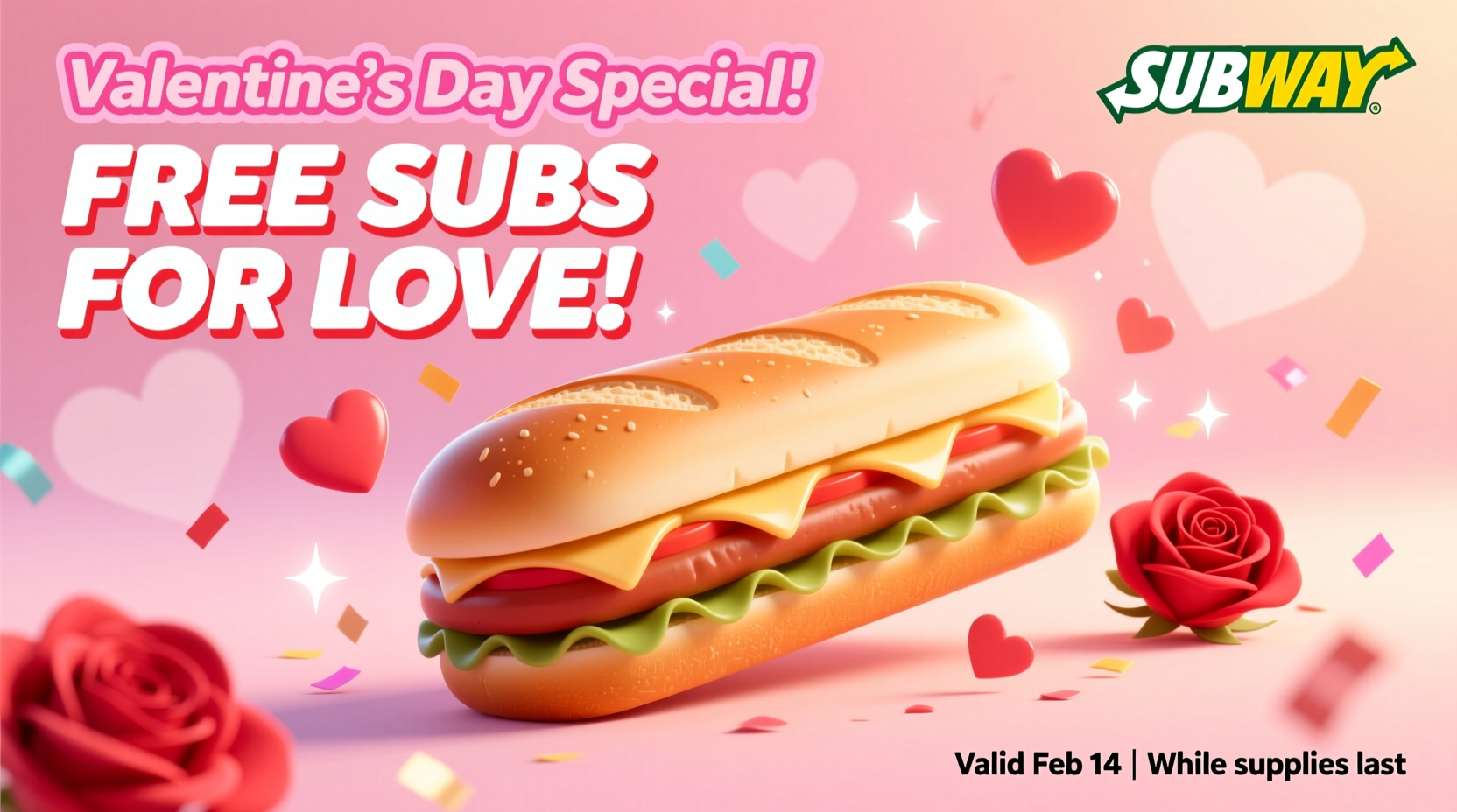 Is Subway Giving Free Subs on Valentine's Day?