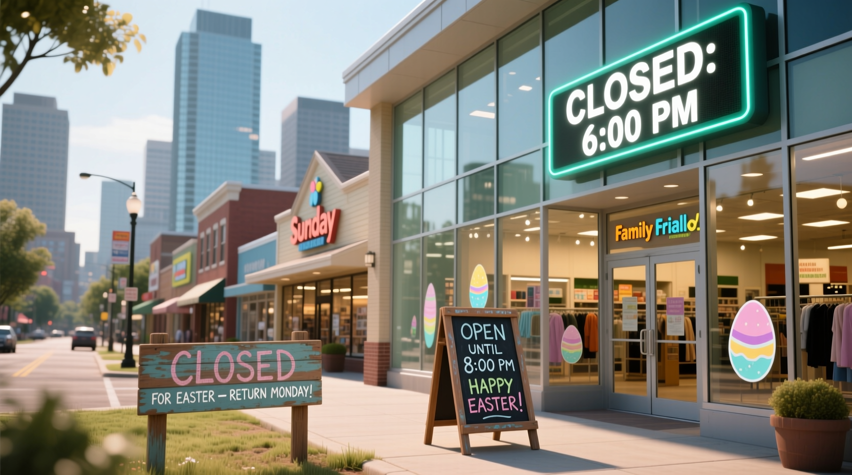 what time does the mall close on easter