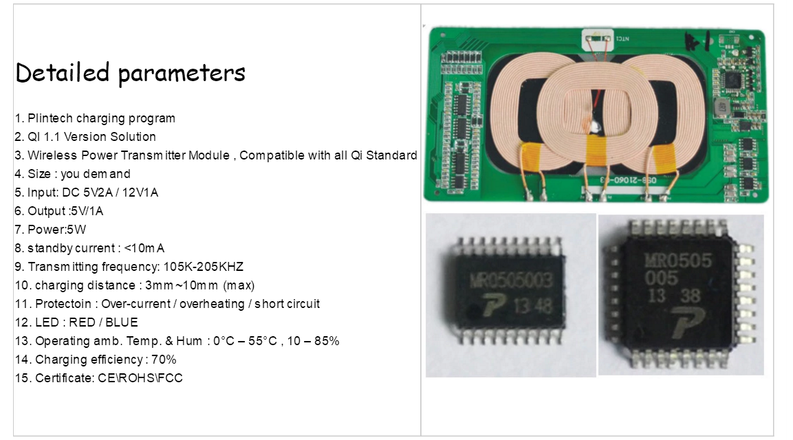 Custom 3 Coils Wireless Charger module Transmit PCB for Samsung and iPhone