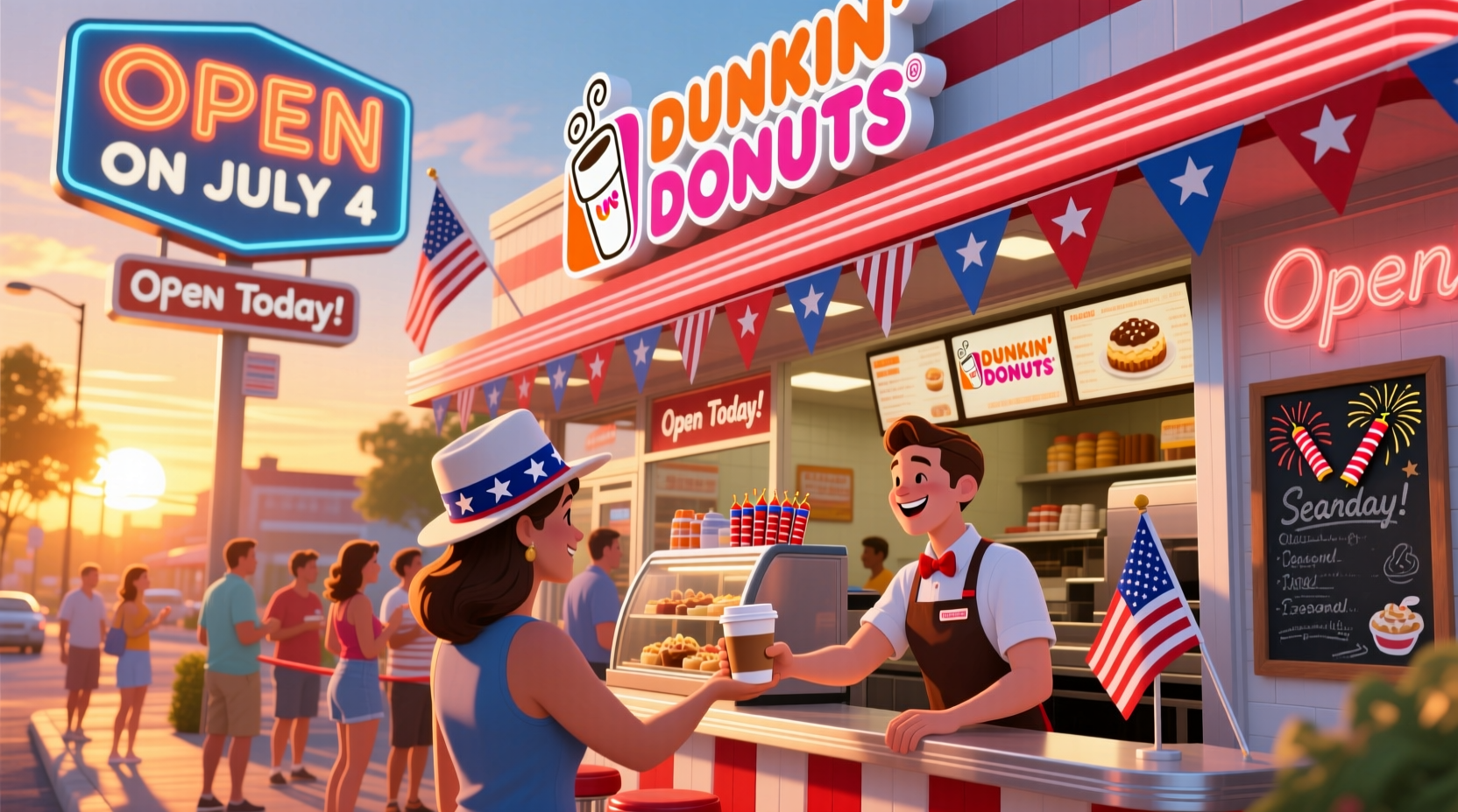 is dunkin donuts open on july 4