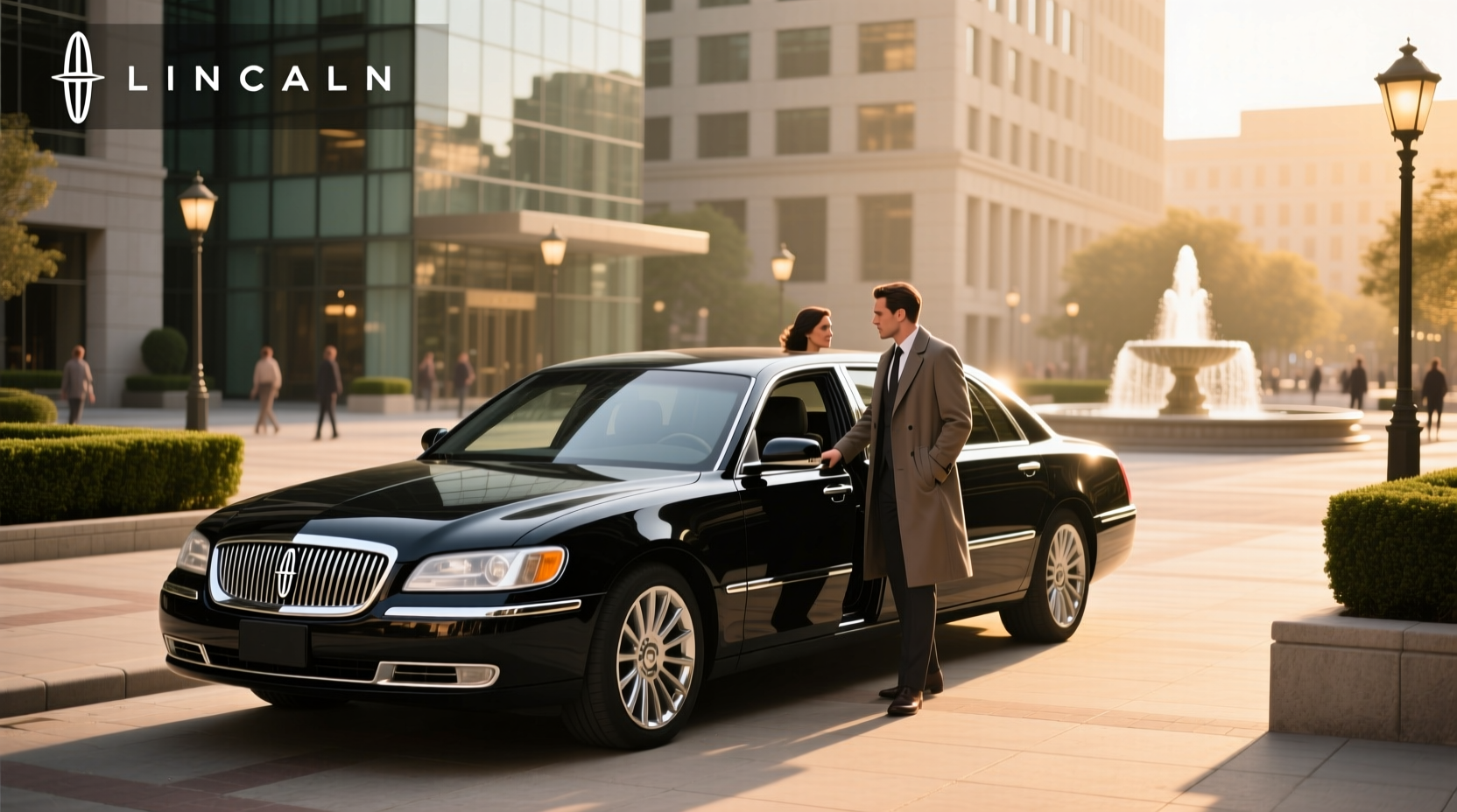 Side profile of a silver and black two-tone 1987 Lincoln Town Car Cartier edition