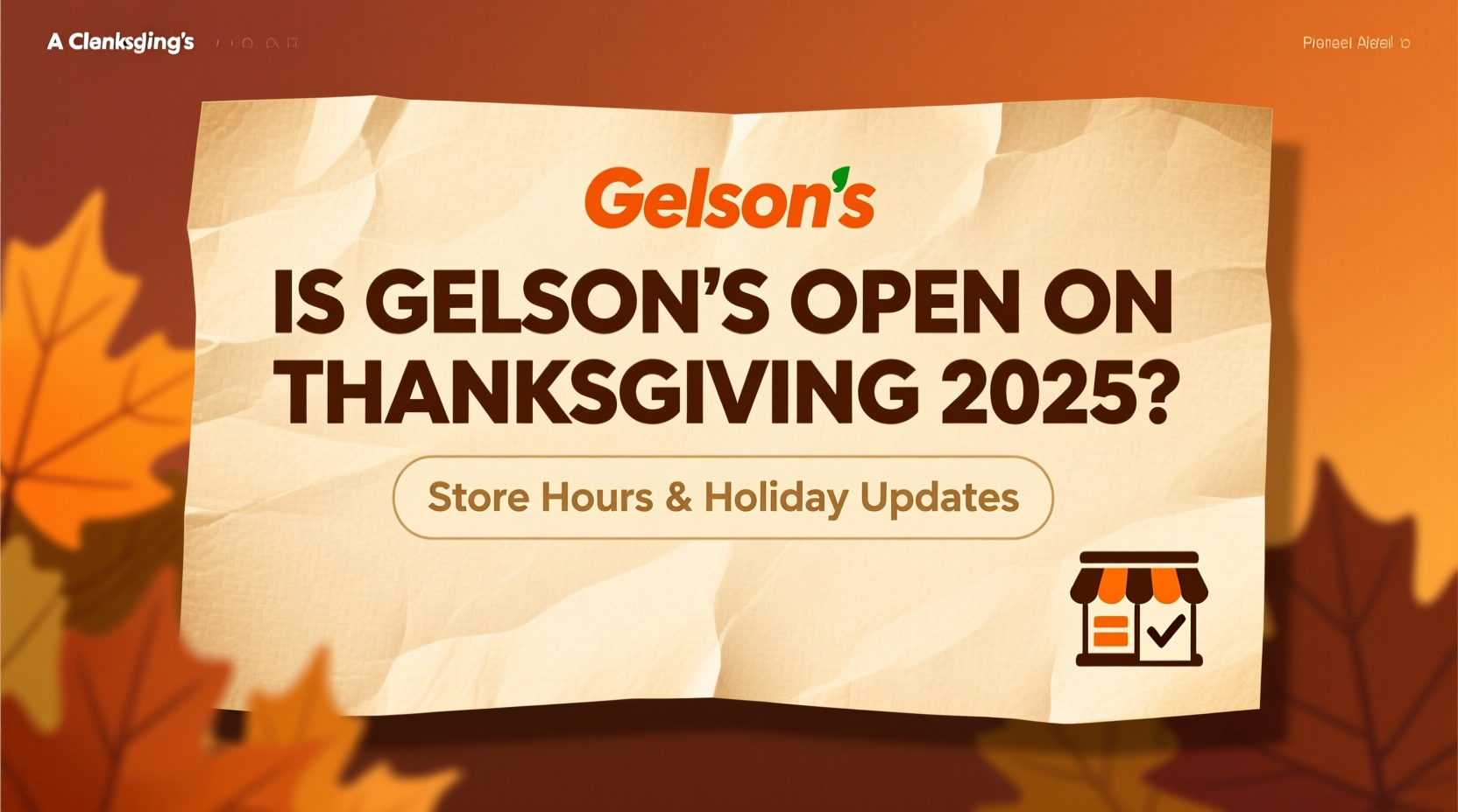 is gelsons open on thanksgiving