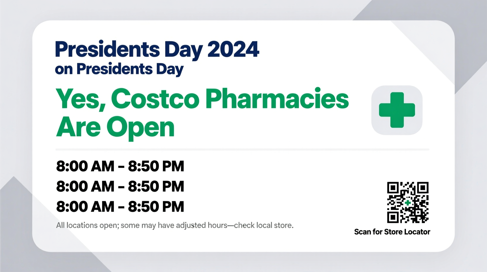 is costco pharmacy open on presidents day