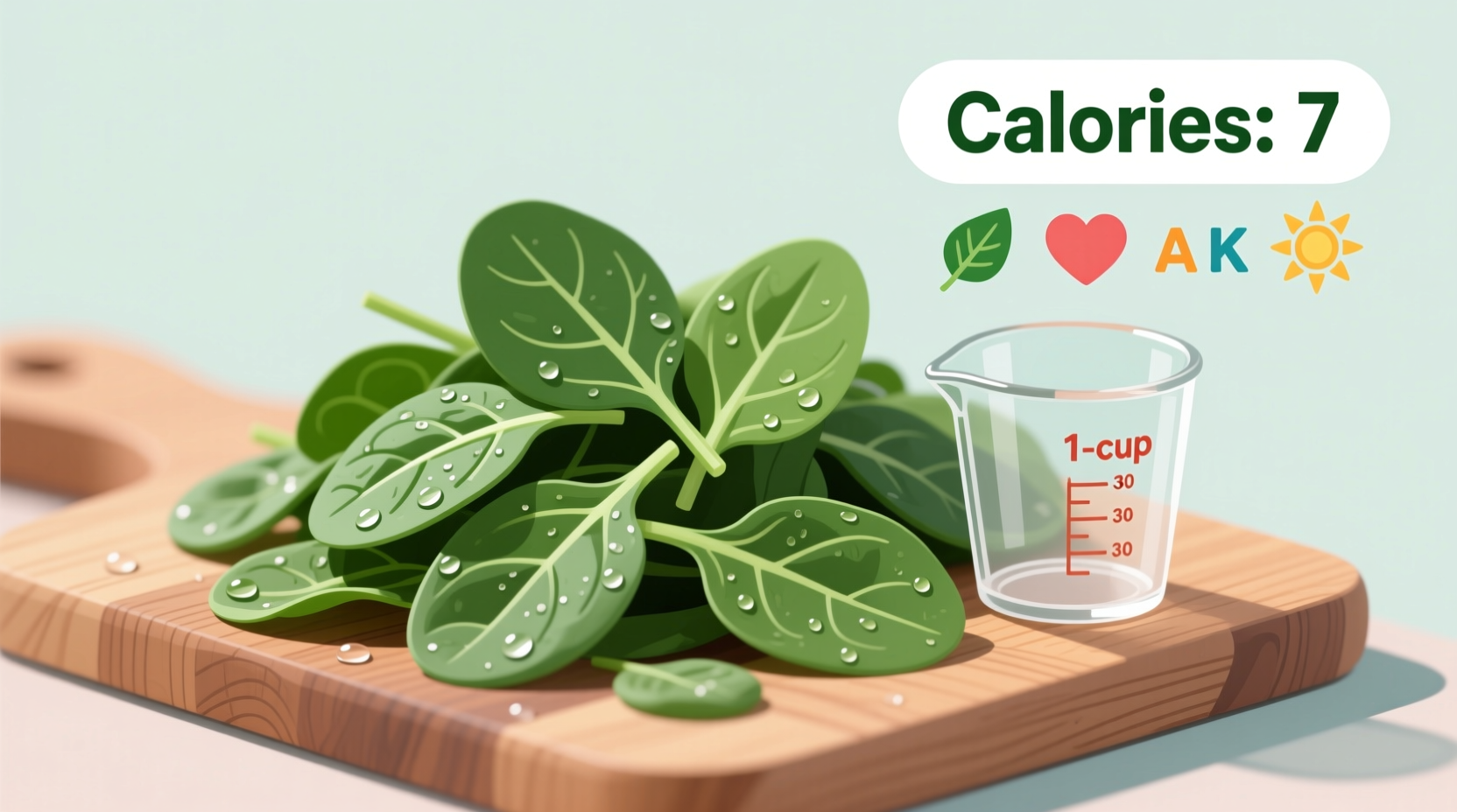 calories in 1 cup raw spinach