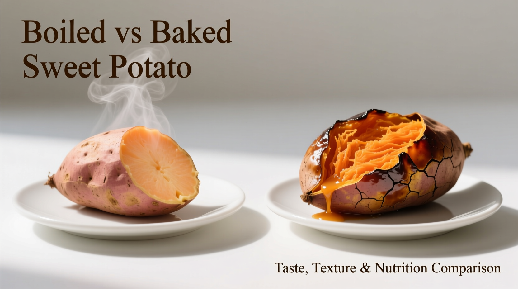 Boiled versus baked sweet potato comparison