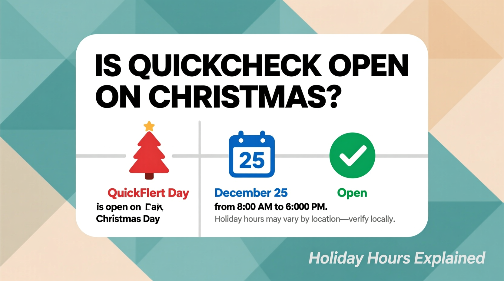 is quickcheck open on christmas