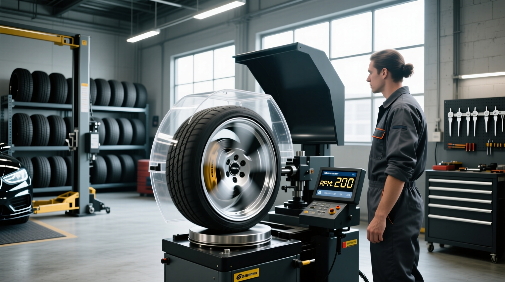 how to choose wheel balancing rpm,How fast does a wheel balancer spin?