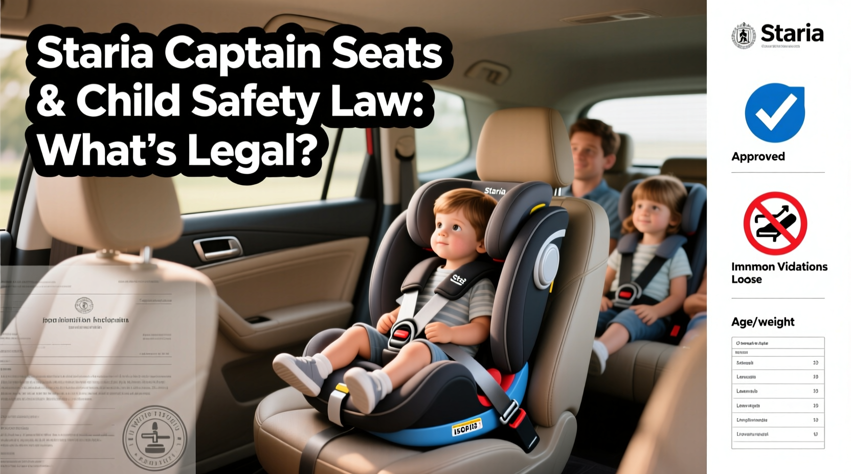 staria captain seats child safety law