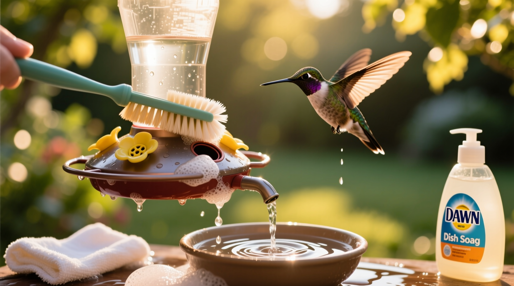 how to clean a hummingbird feeder
