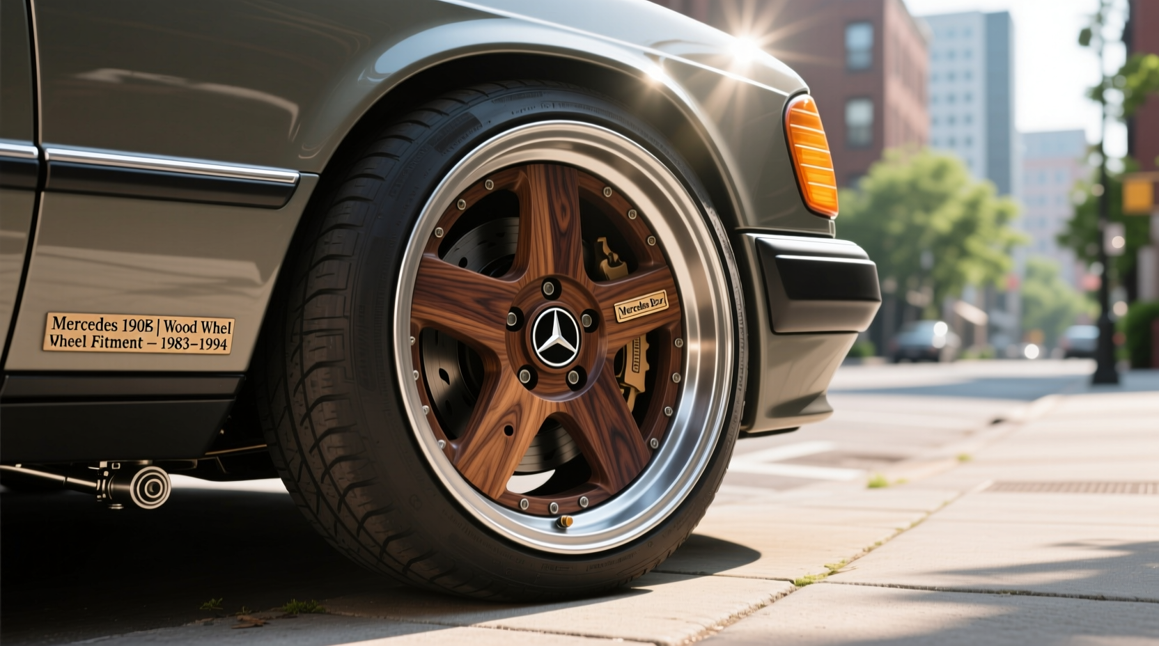 install wood wheel 190e