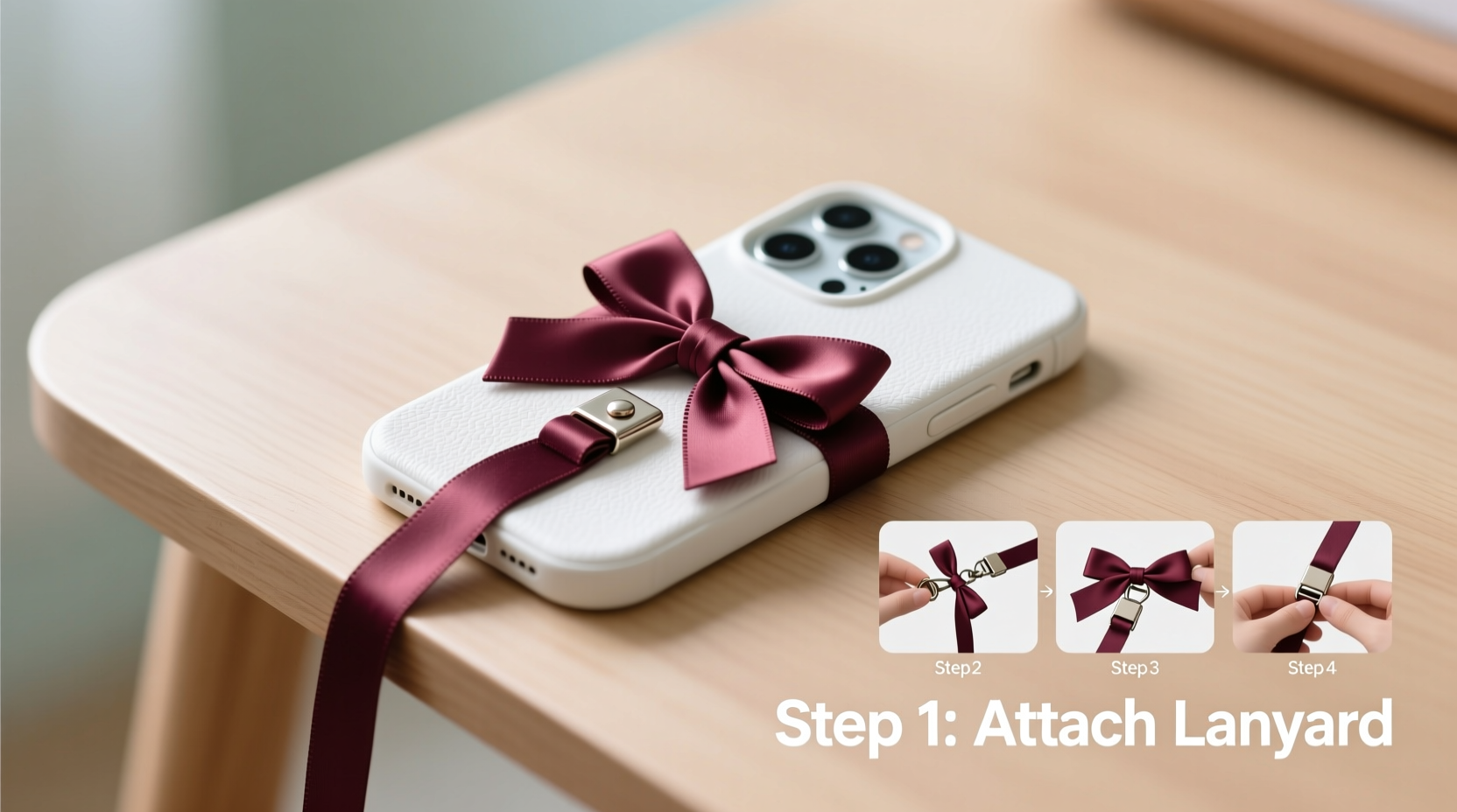 step by step guide to personalizing your iphone case with a stylish bowknot lanyard