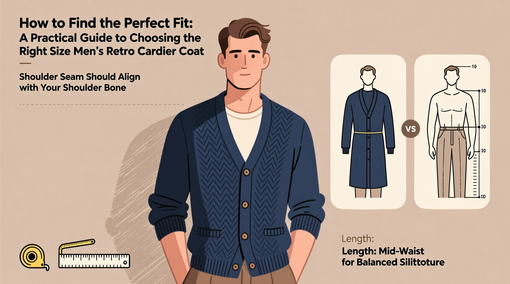 how to find the perfect fit a practical guide to choosing the right size mens retro cardigan coat