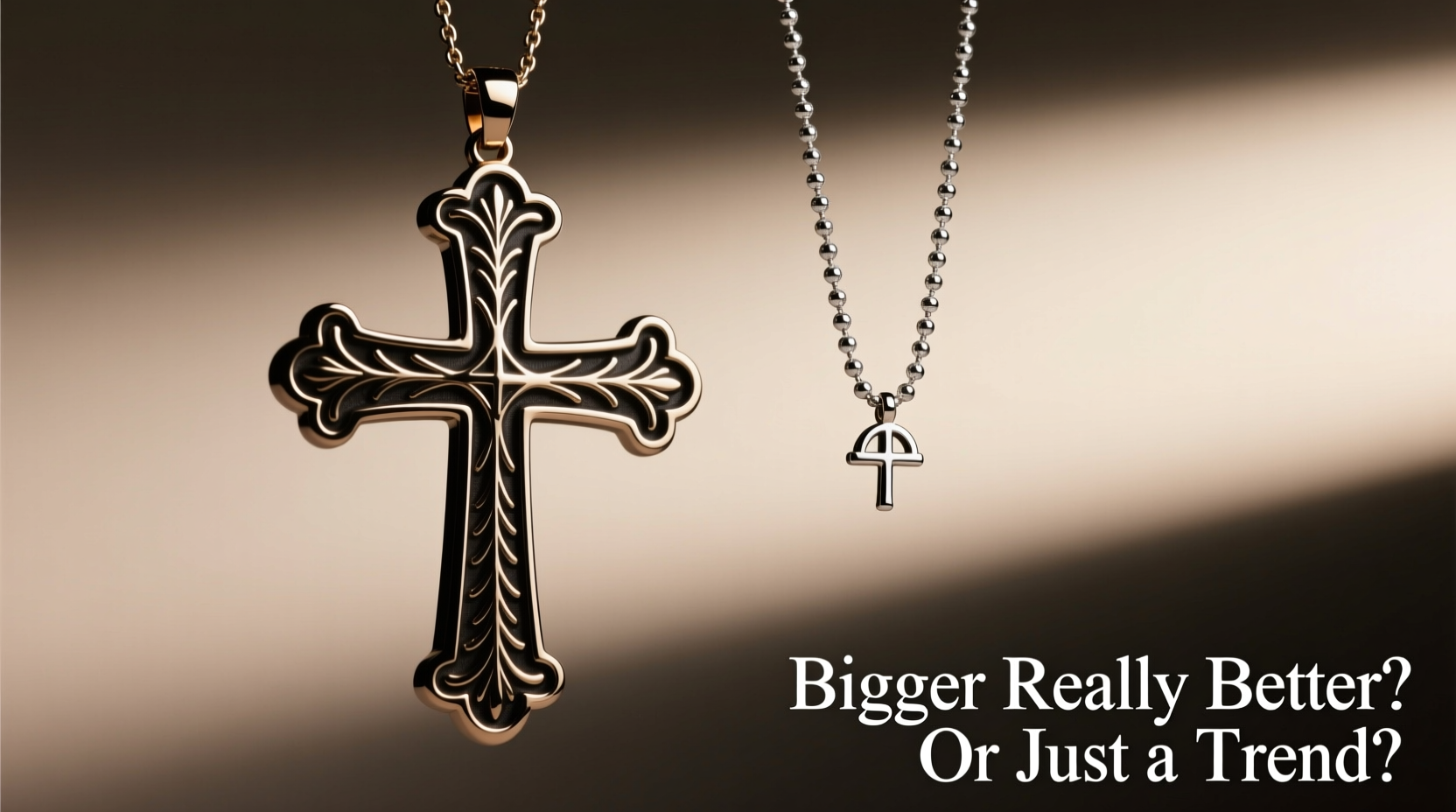 oversized cross pendant vs small charm necklace is bigger really better or is it just a trend