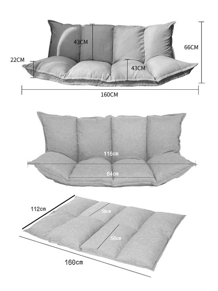 اليابانية حصير طوي أريكة سرير حصير المحمولة أرجل كرسي قابل للطي أريكة