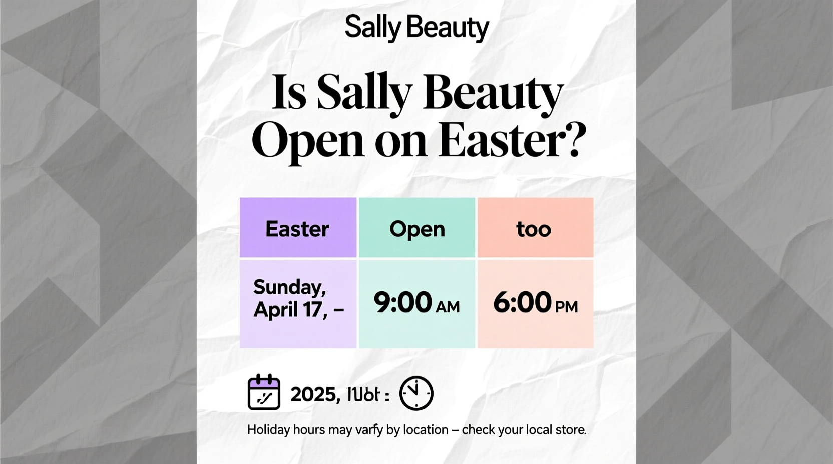 is sally beauty open on easter