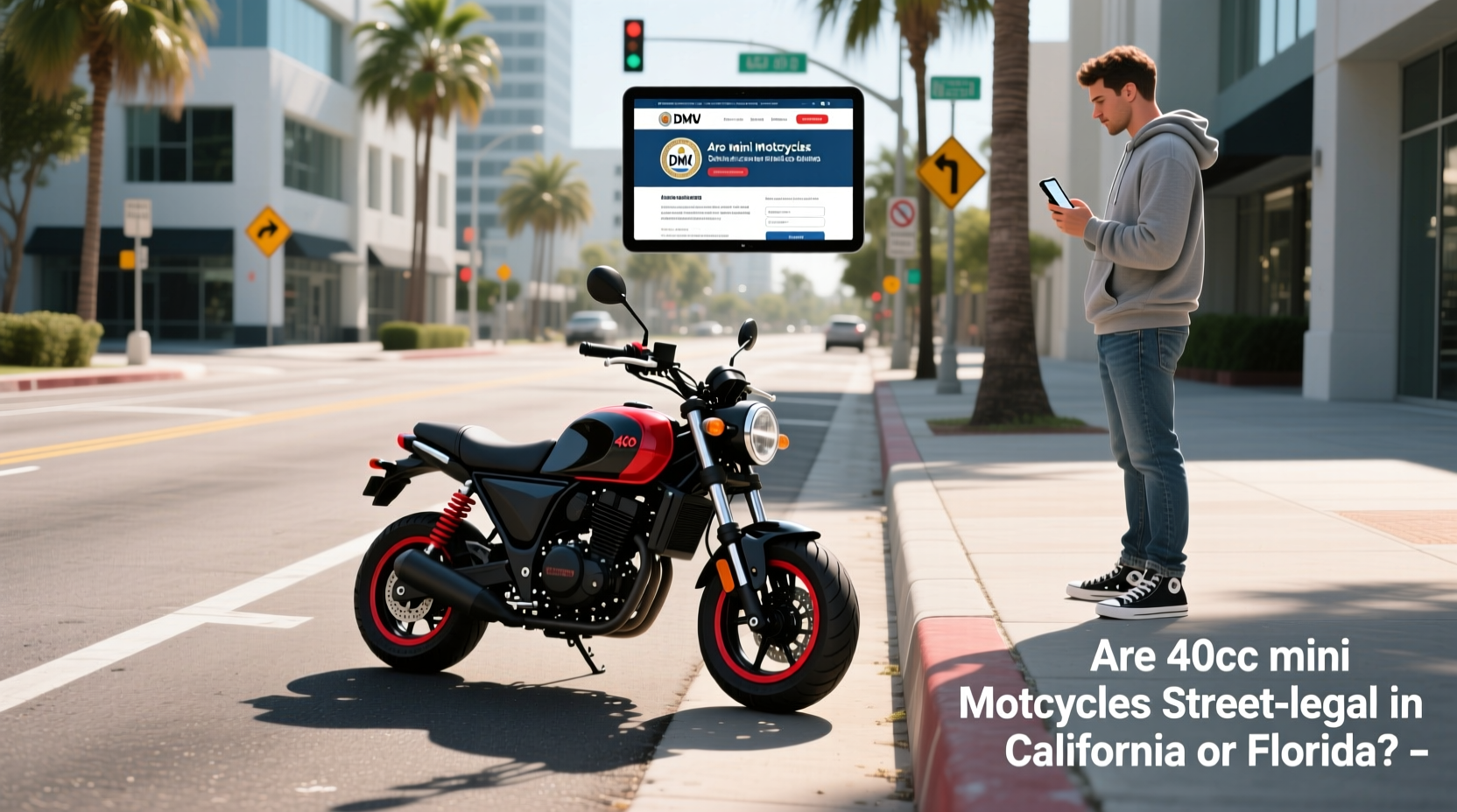 California Mini 150 Rider Are 40cc Mini Motorcycles Street-Legal? A California & Florida Guide