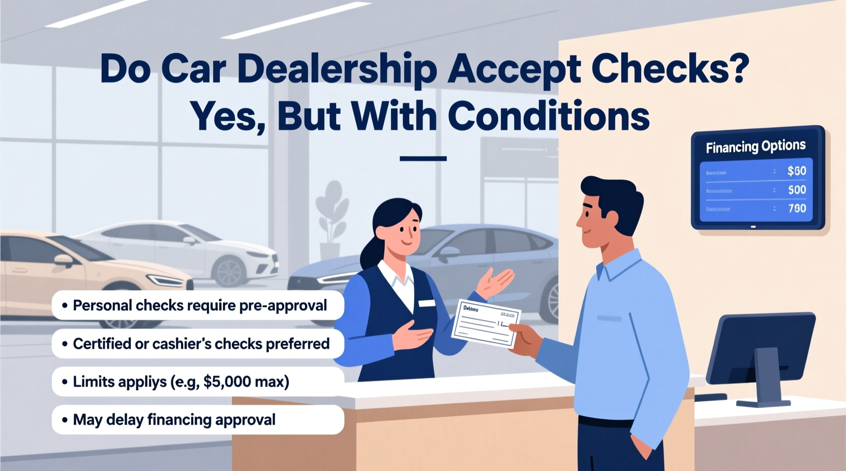 do car dealerships accept checks