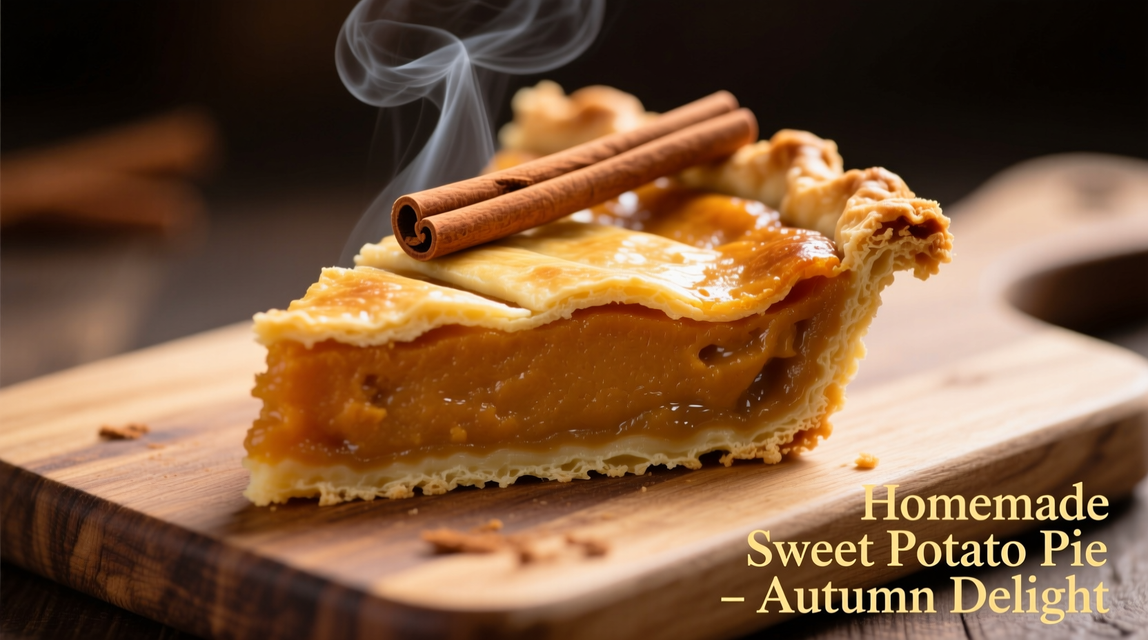 Golden sweet potato pie with flaky crust and cinnamon