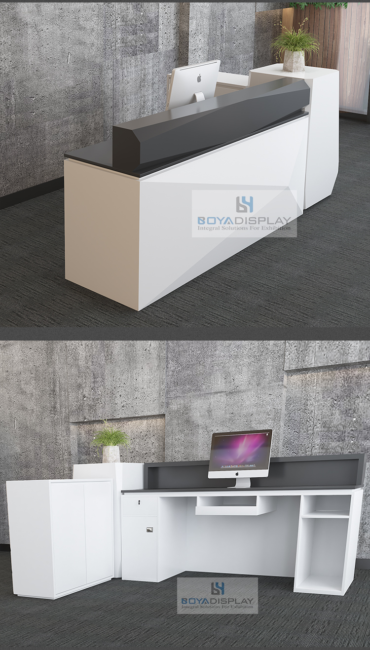 Well Designed hotel office salon white conter small table reception desk