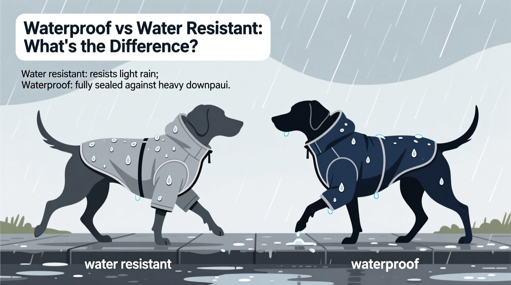 waterproof vs water resistant dog jacket will the cheaper one really get my dog soaked