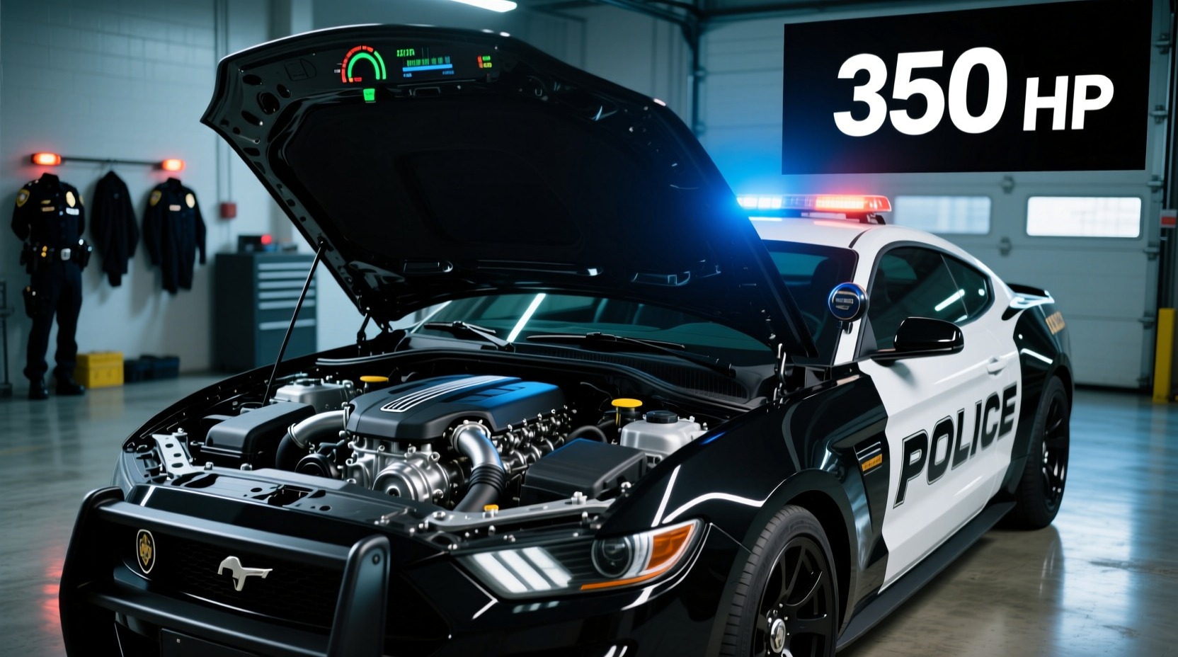 how much horsepower does a police car have