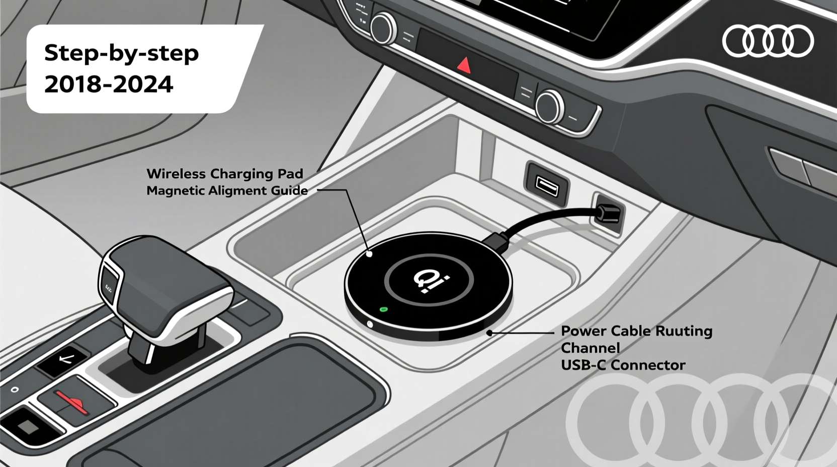 a6 c8 wireless charger install