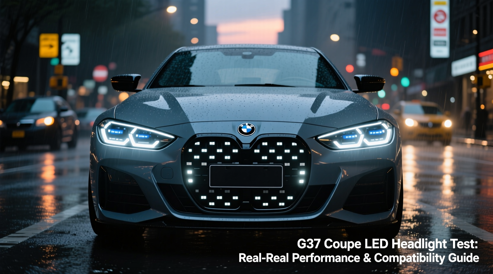 g37 coupe led headlight test