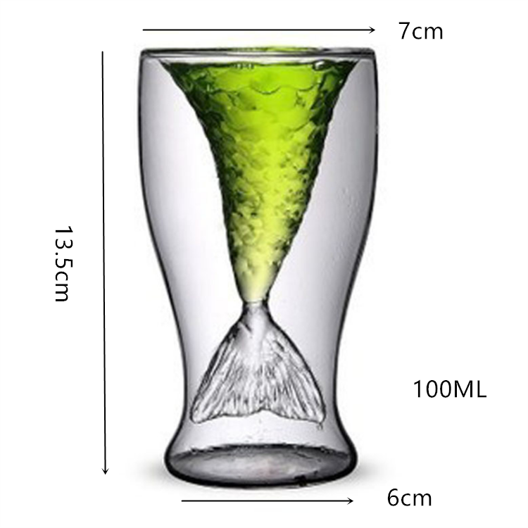 150ml Handcraft Heat and Cold Resistant Double Layer Glass Cup for Champagne Flutes