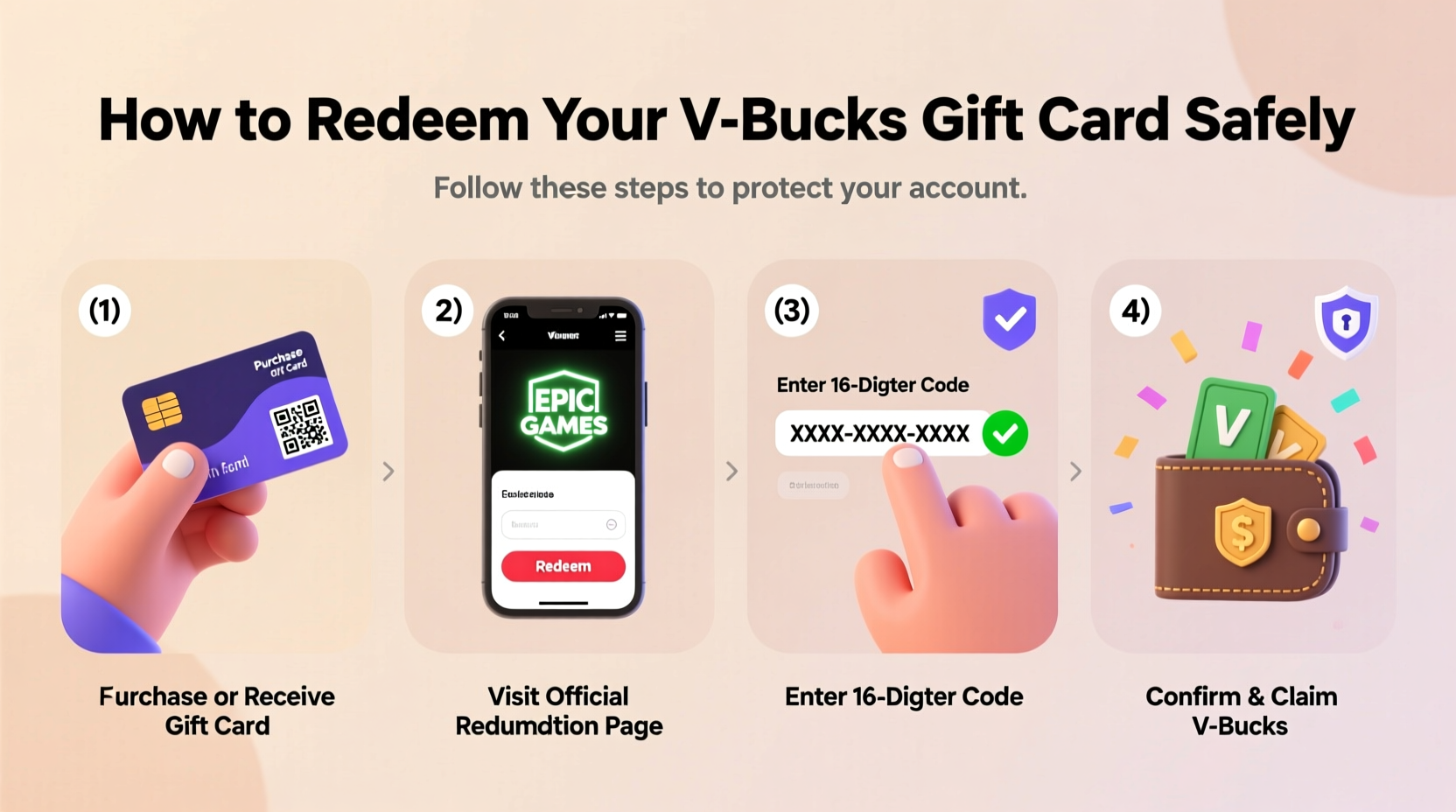 step by step guide how to redeem your v bucks gift card easily and securely