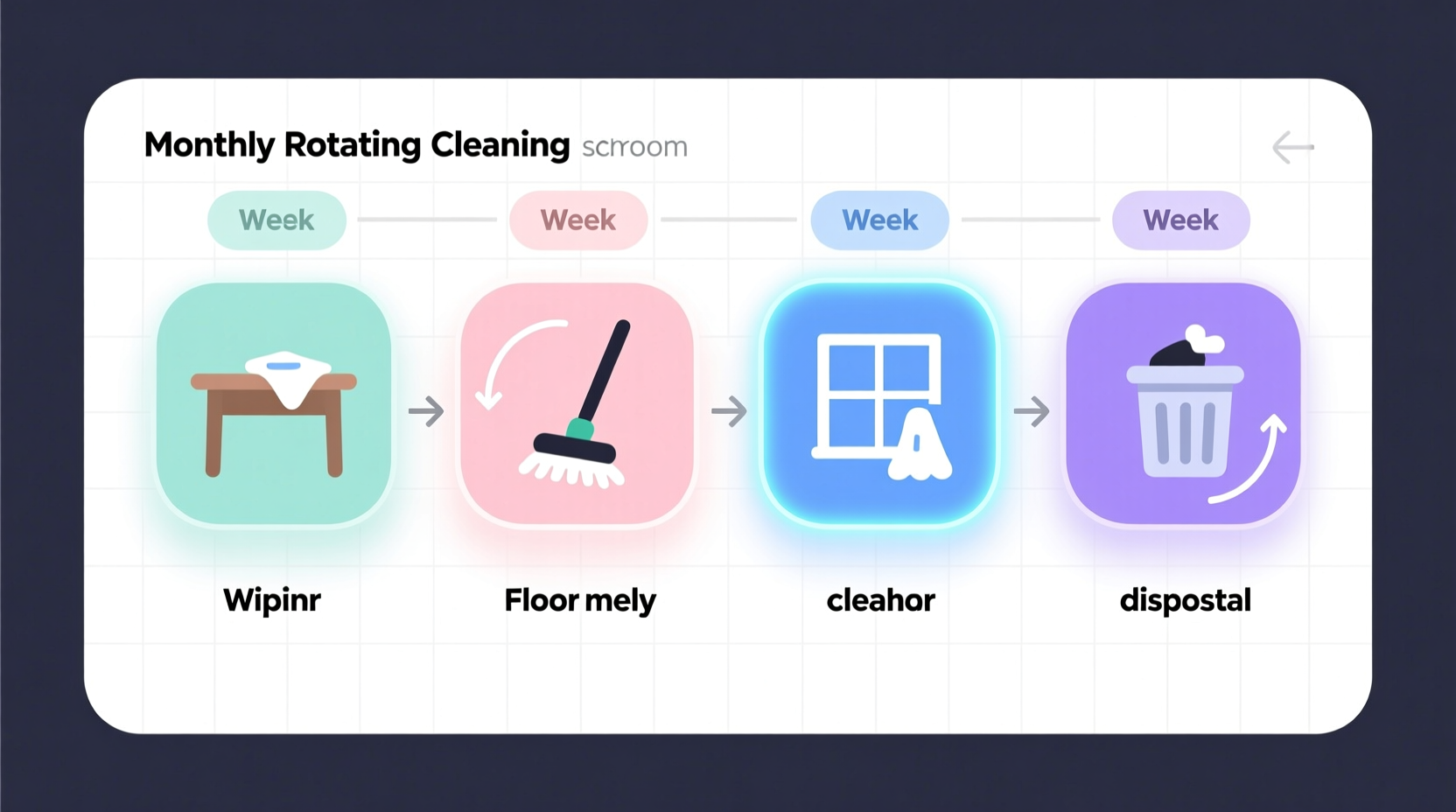 cleaning class monthly focus rotating cleaning tasks