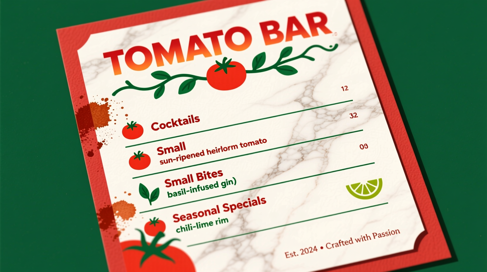 Tomato Bar Menu Guide: Seasonal Specials & Must-Try Dishes