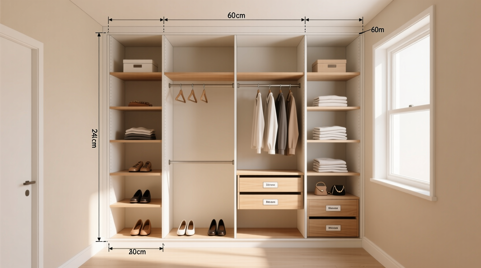 standard closet size guide
