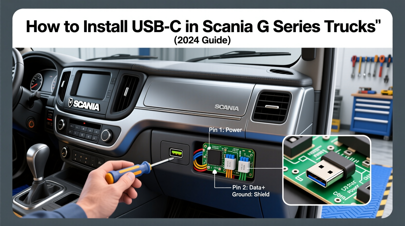 install usb c scania g series