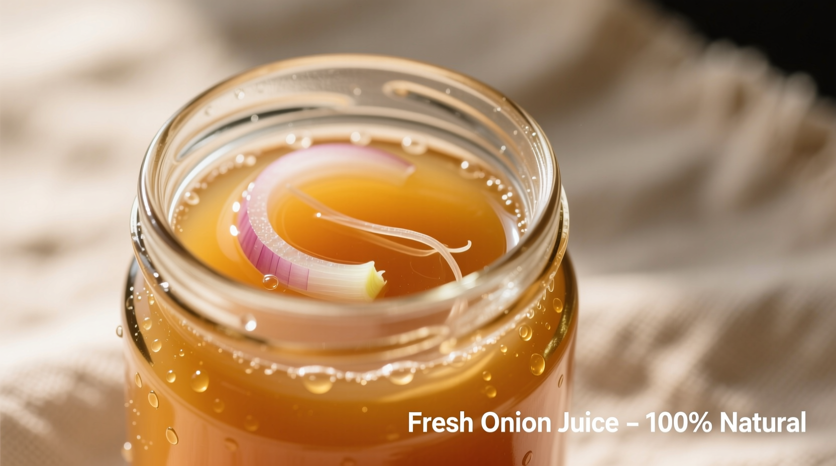 Freshly prepared onion juice in glass