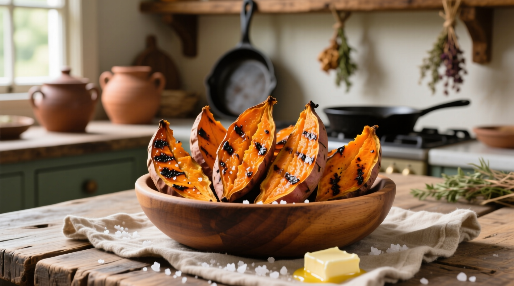 grilled sweet potato wedges