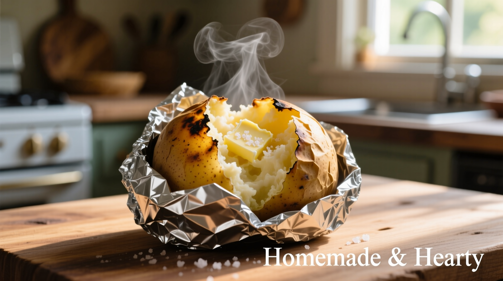 baked potato in foil