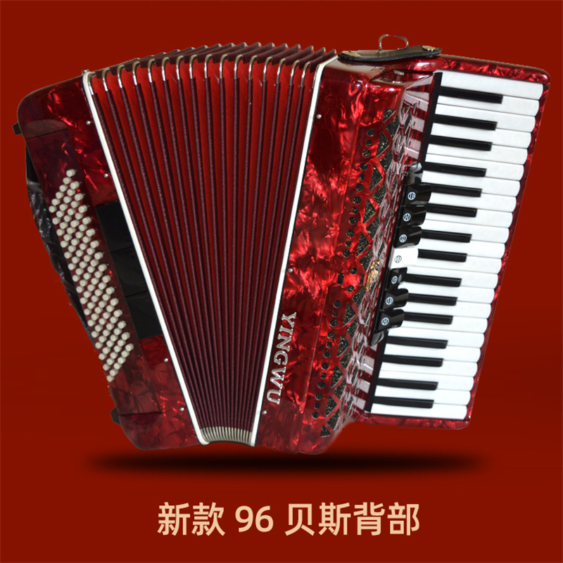 YW871 Parrot 37鍵96バスキーボードアコーディオン（黒、赤、青など）