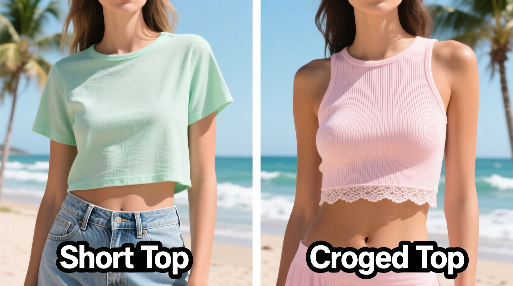 short top vs cropped top in summer is there really a difference or are they the same thing