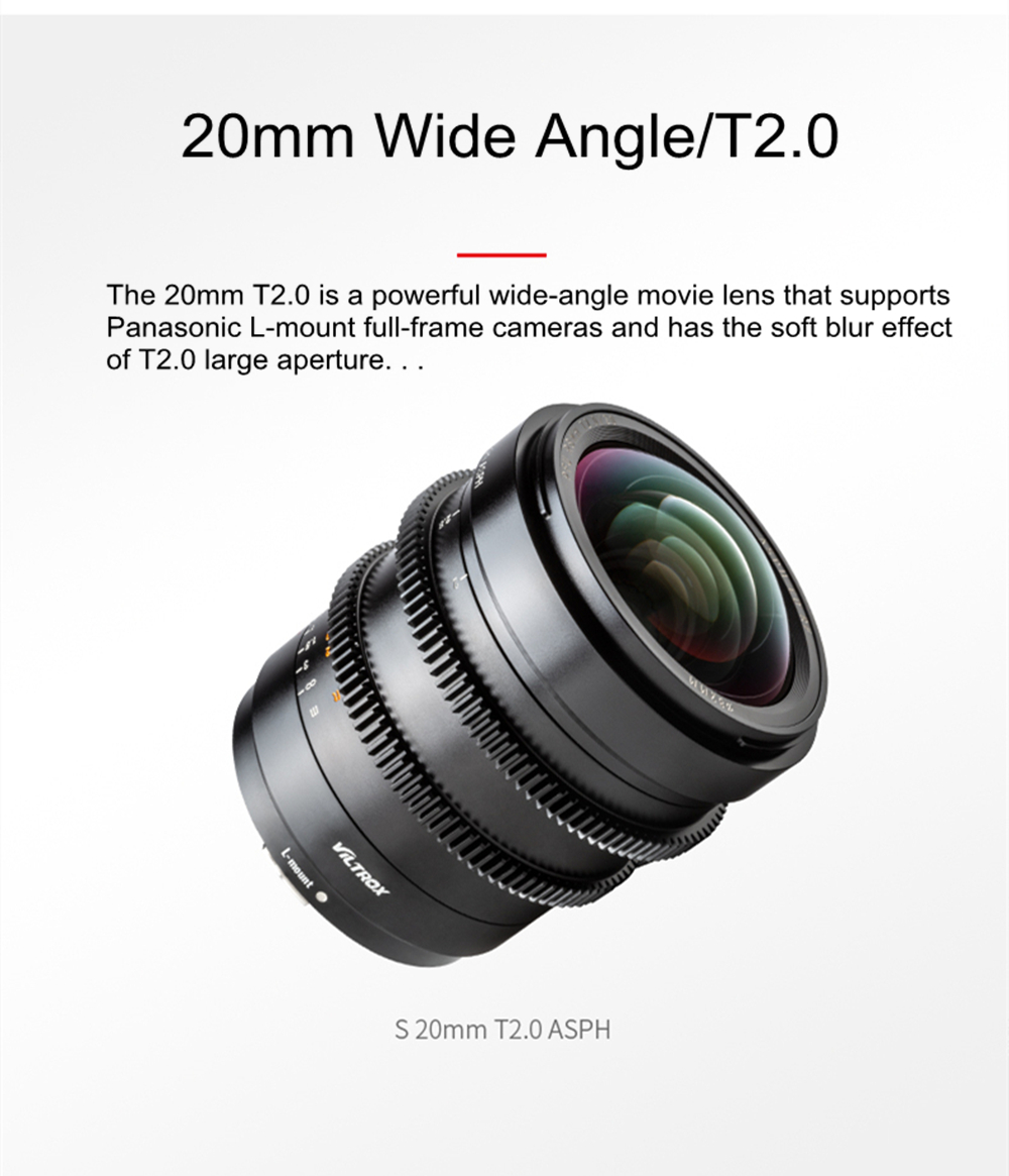 Viltrox 20mm T2.0 Lens - Cinematic Prime for Leica L-mount