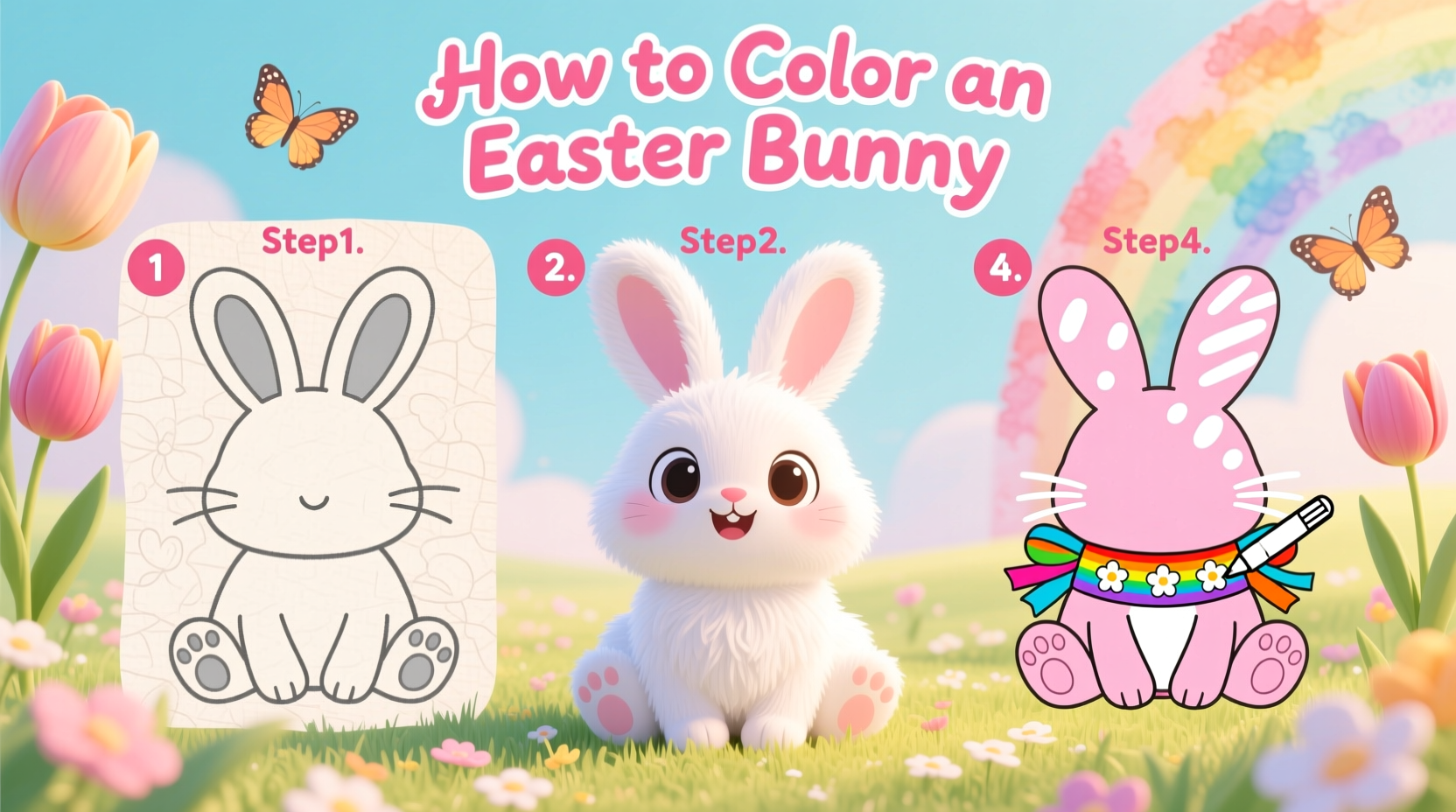 how to color an easter bunny